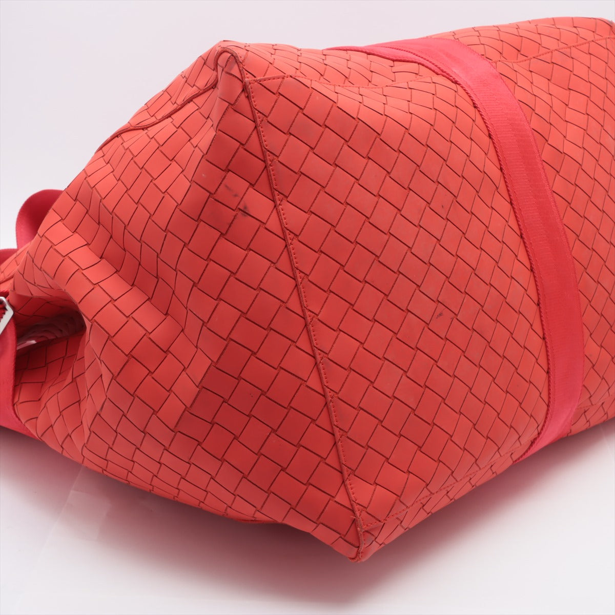 Bottega Veneta Intrecciato Nylon & leather Tote bag Red with pouch