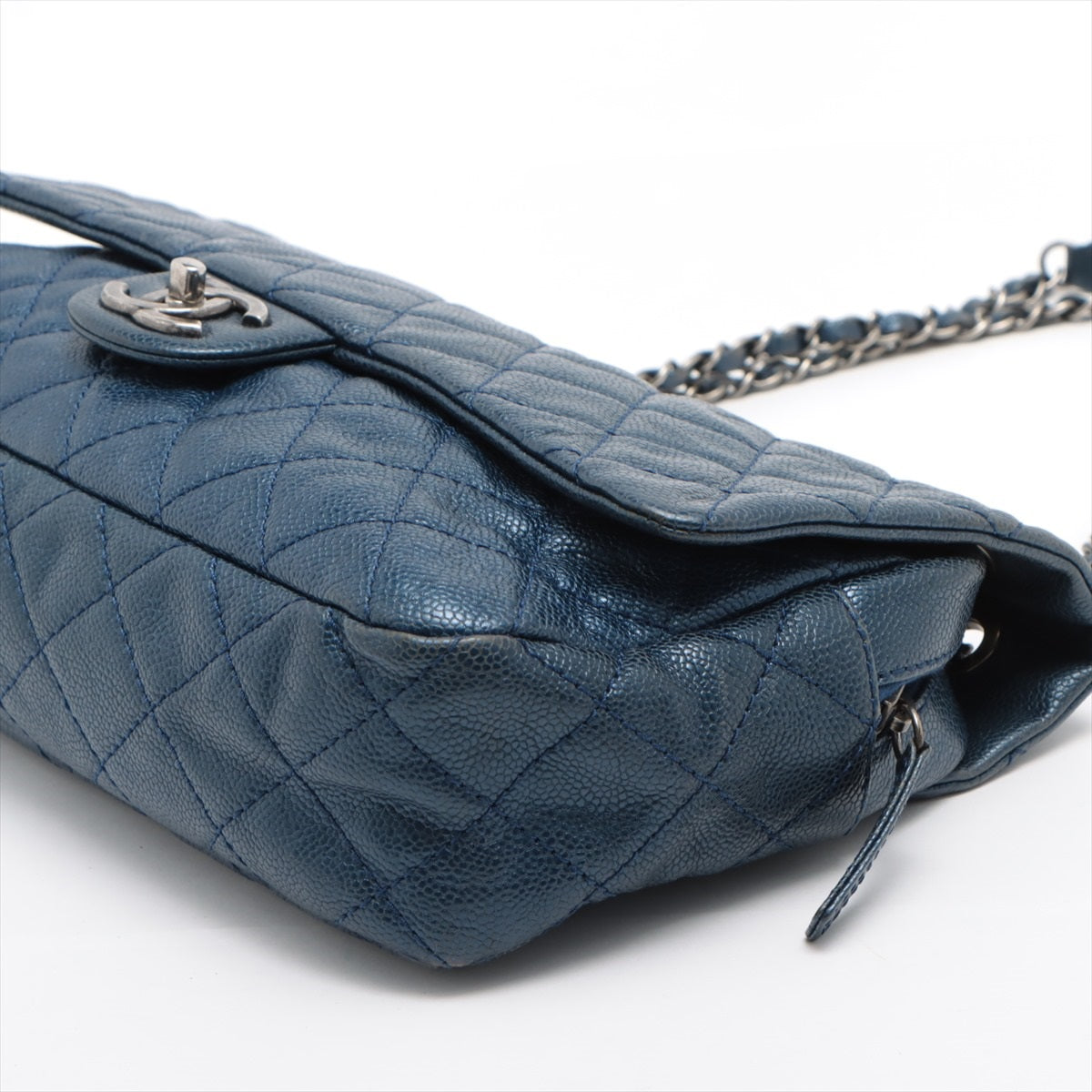 Chanel Matelasse Caviarskin Chain shoulder bag Blue Gunmetallic hardware 16XXXXXX