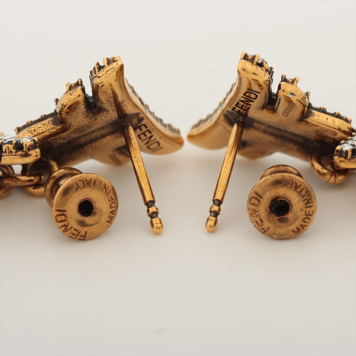 Fendi Piercing jewelry (for both ears) GP×inestone Gold