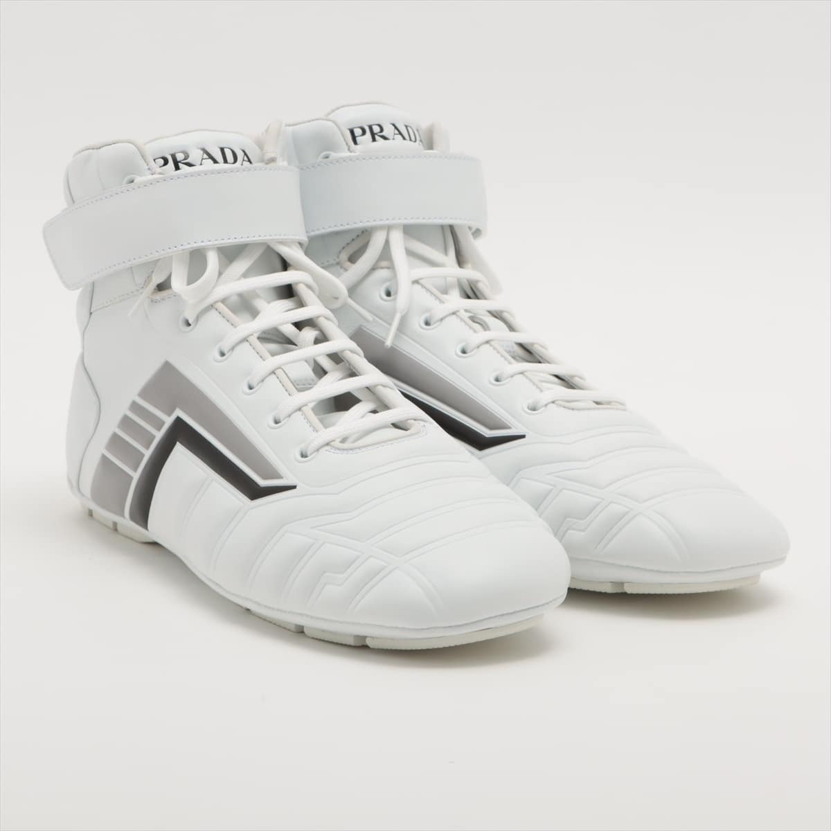 Prada Leather High-top Sneakers 7 Men's White 2TG172