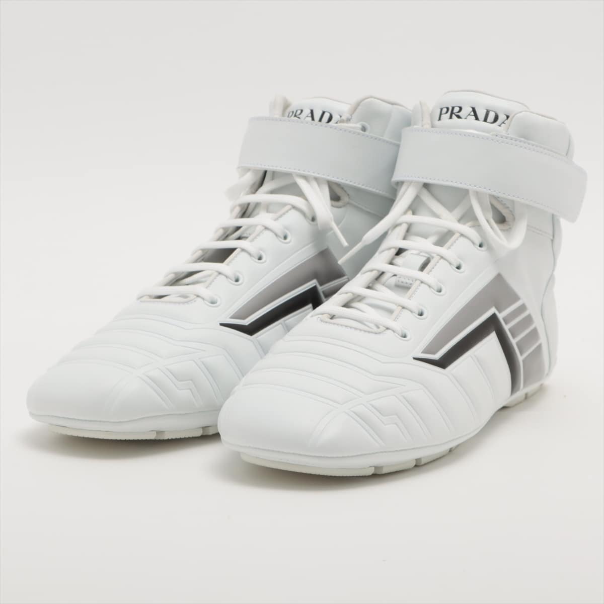 Prada Leather High-top Sneakers 7 Men's White 2TG172