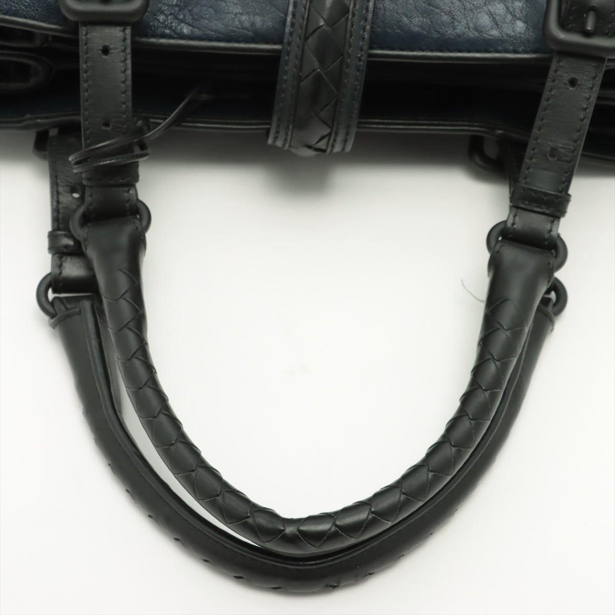 Bottega Veneta Intrecciato Leather Hand bag Navy blue