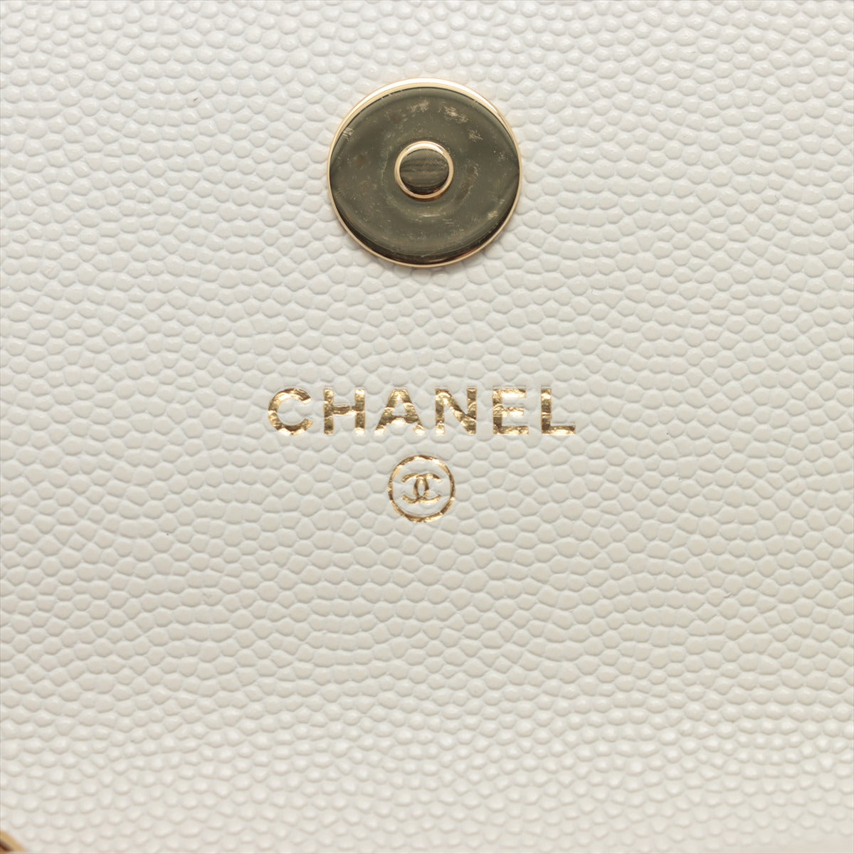 Chanel Matelasse Caviarskin Chain wallet cruises Collection White Gold Metal fittings