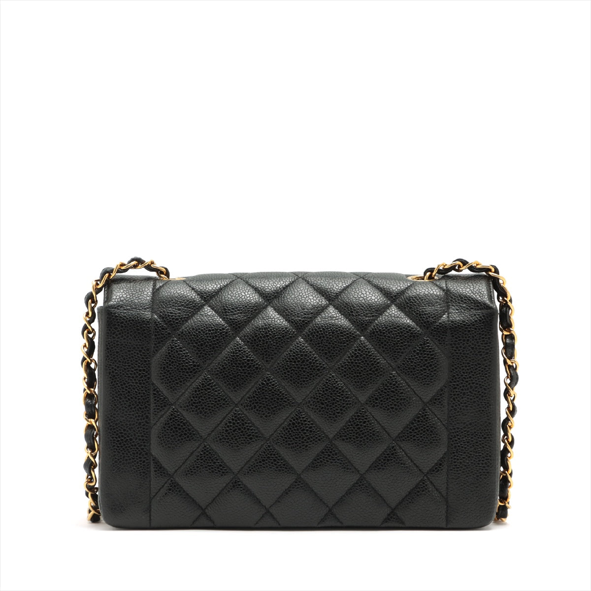 Chanel Matelasse Caviarskin Single flap single chain bag Diana Flap Black Gold Metal fittings 2XXXXXX