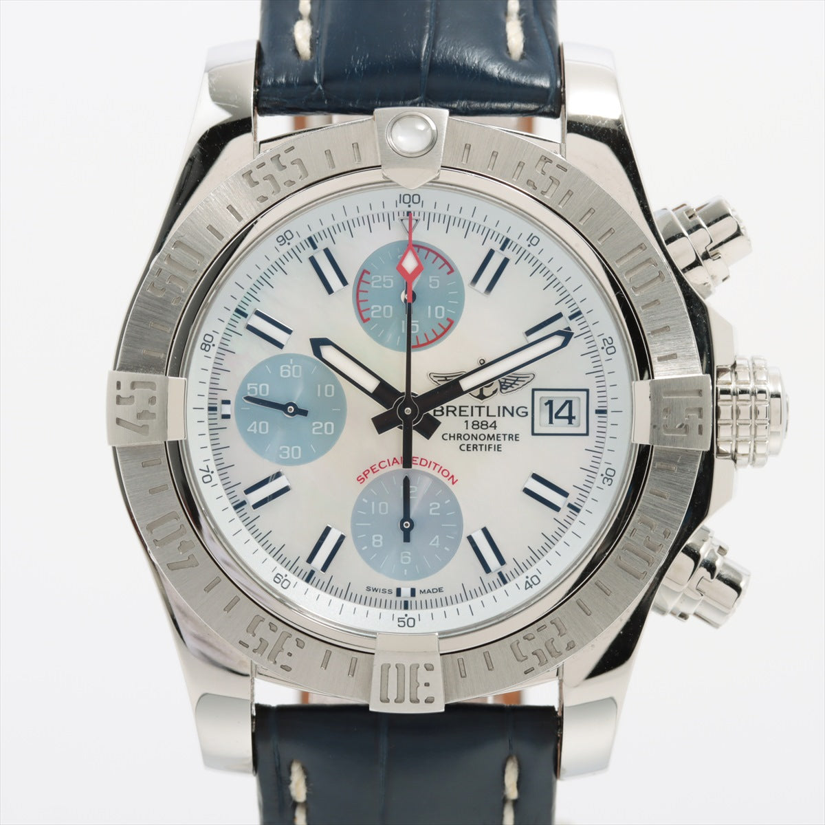 Breitling Avenger II A13381 SS & leather AT Shell-Face