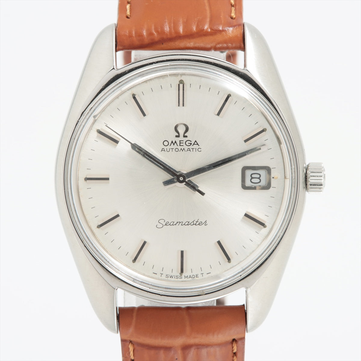 Omega Seamaster 166.067 SS & externally manufactured leather AT Silver-Face