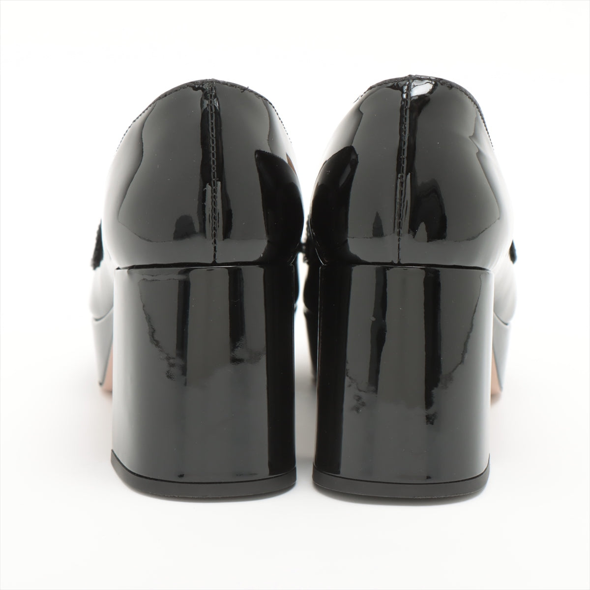 Prada Patent leather Pumps 34 1/2 Ladies' Black Triangle logo