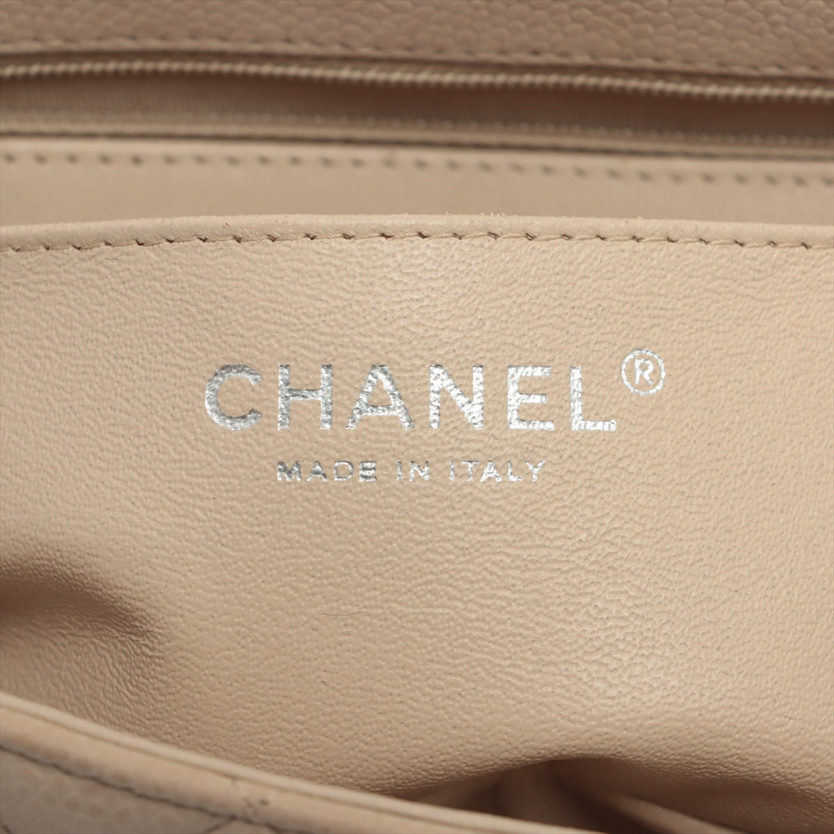 Chanel Mini Matelasse Leather Chain shoulder bag Beige Silver Metal fittings 18XXXXXX