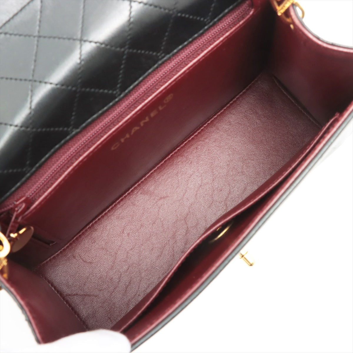 Chanel Matelasse Ram leather Single flap single chain bag Black Gold Metal fittings 1XXXXXX