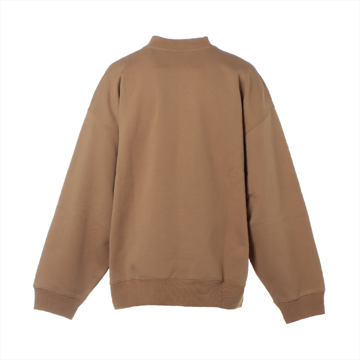 Balenciaga 21 years Cotton Basic knitted fabric S Men's Brown  logo embroidery oversized crew neck sweatshirt 671125