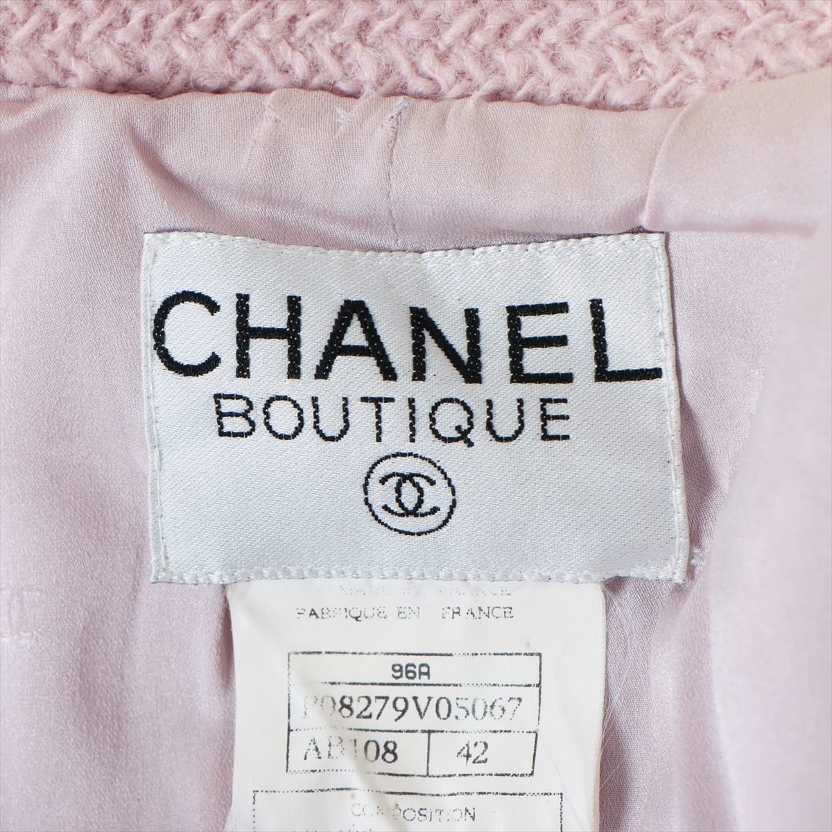 Chanel Coco Mark 96A Wool x alpaca Jacket 42 Ladies' Purple  Tweed Gripoix