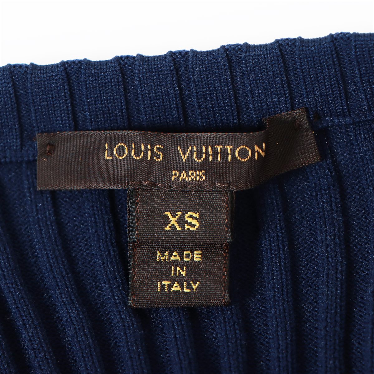 Louis Vuitton Nylon Dress XS Ladies' Navy blue  flower embroidery