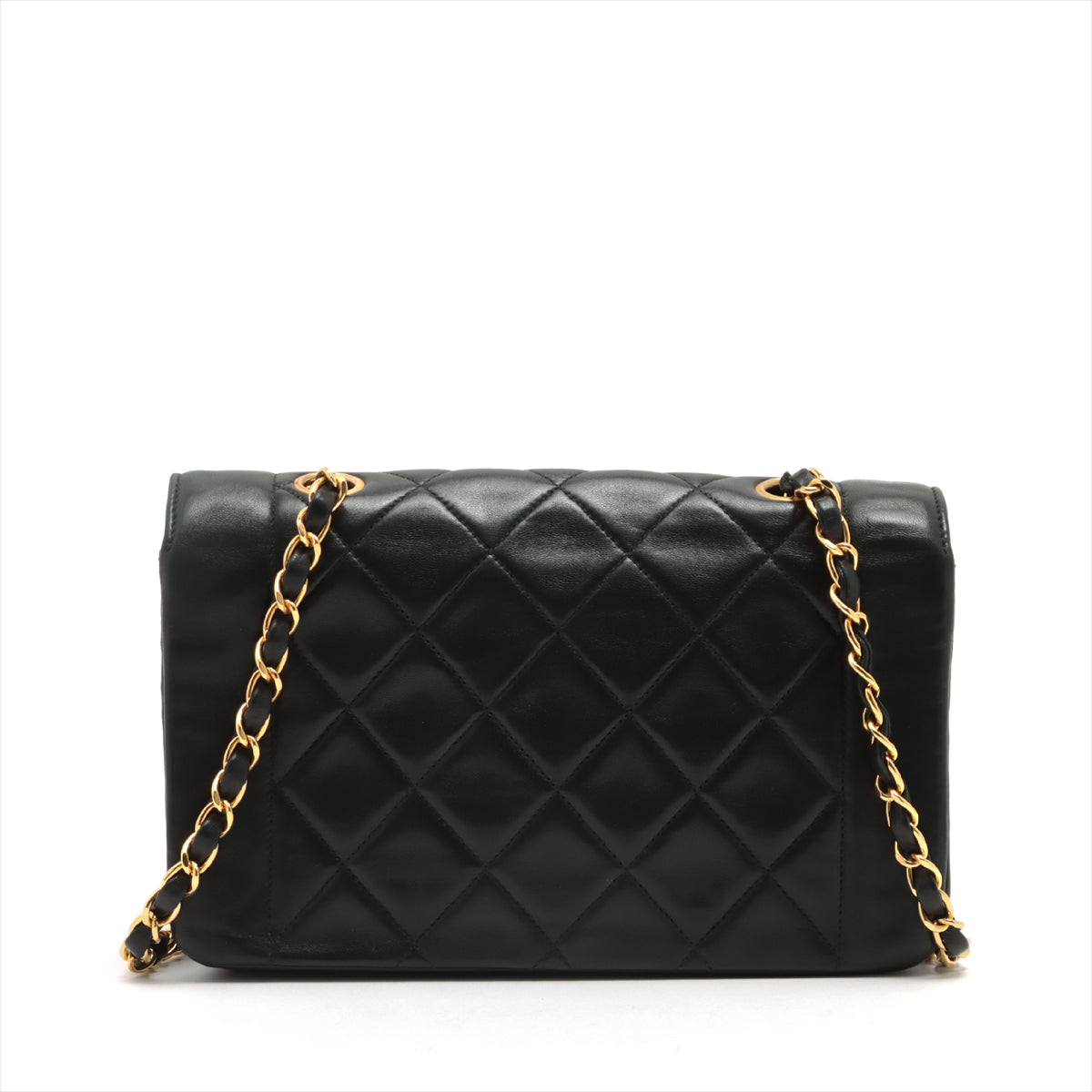 Chanel Matelasse Ram leather Single flap single chain bag Black Gold Metal fittings