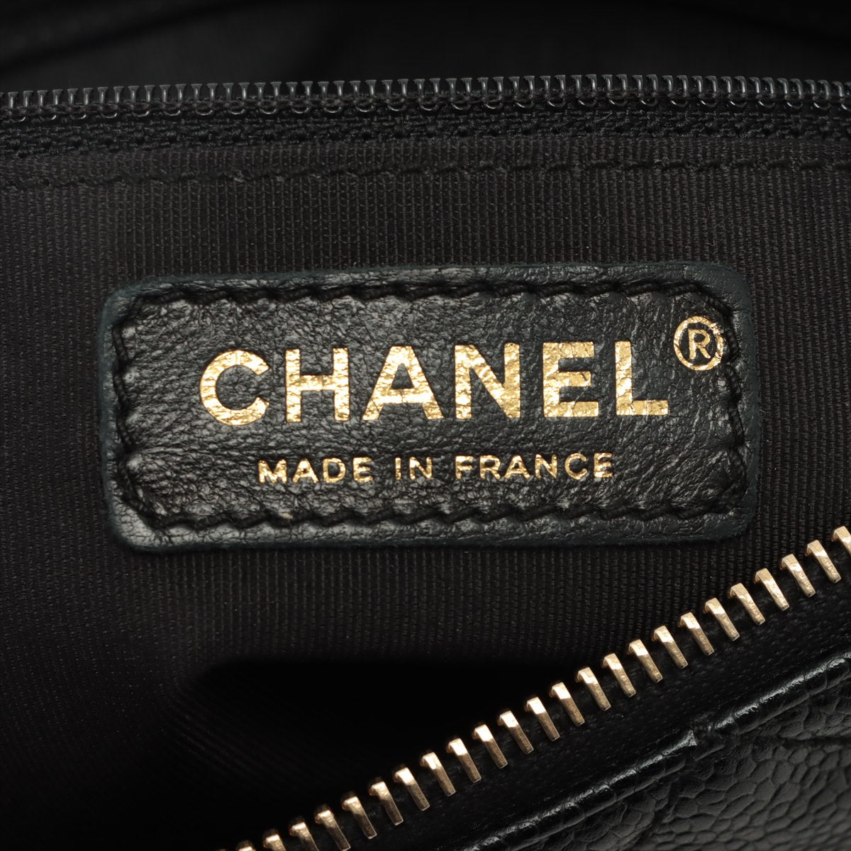 Chanel Matelasse Caviarskin Chain shoulder bag Coco Mark Black Gold Metal fittings 8XXXXXX