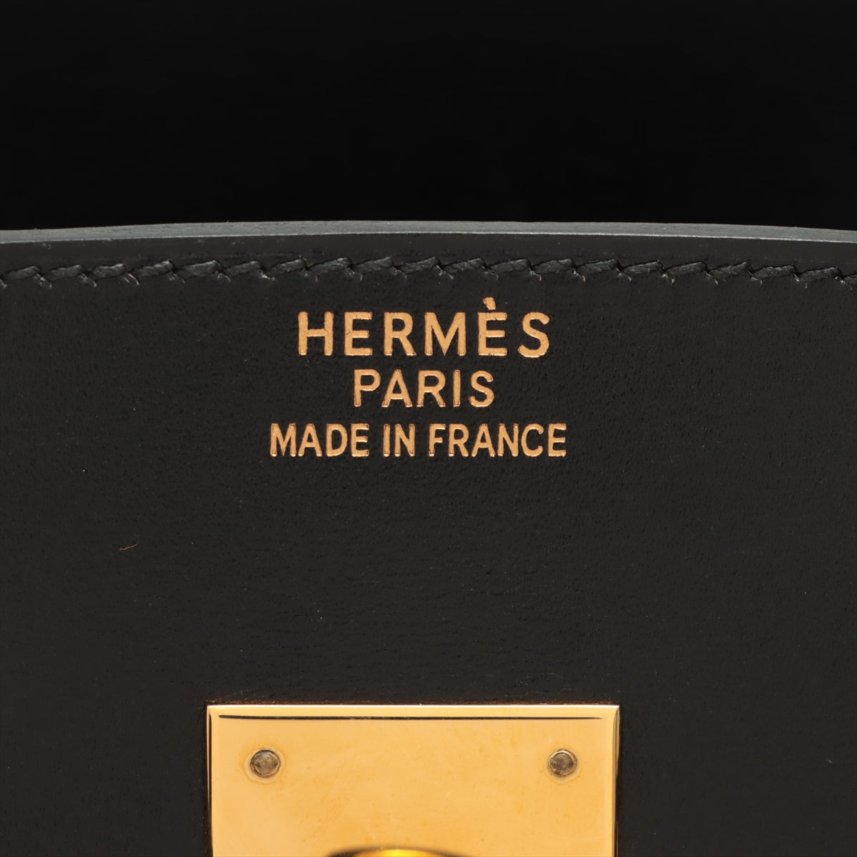 Hermès Birkin 35 Box calf Black Gold Metal fittings □F: 2002