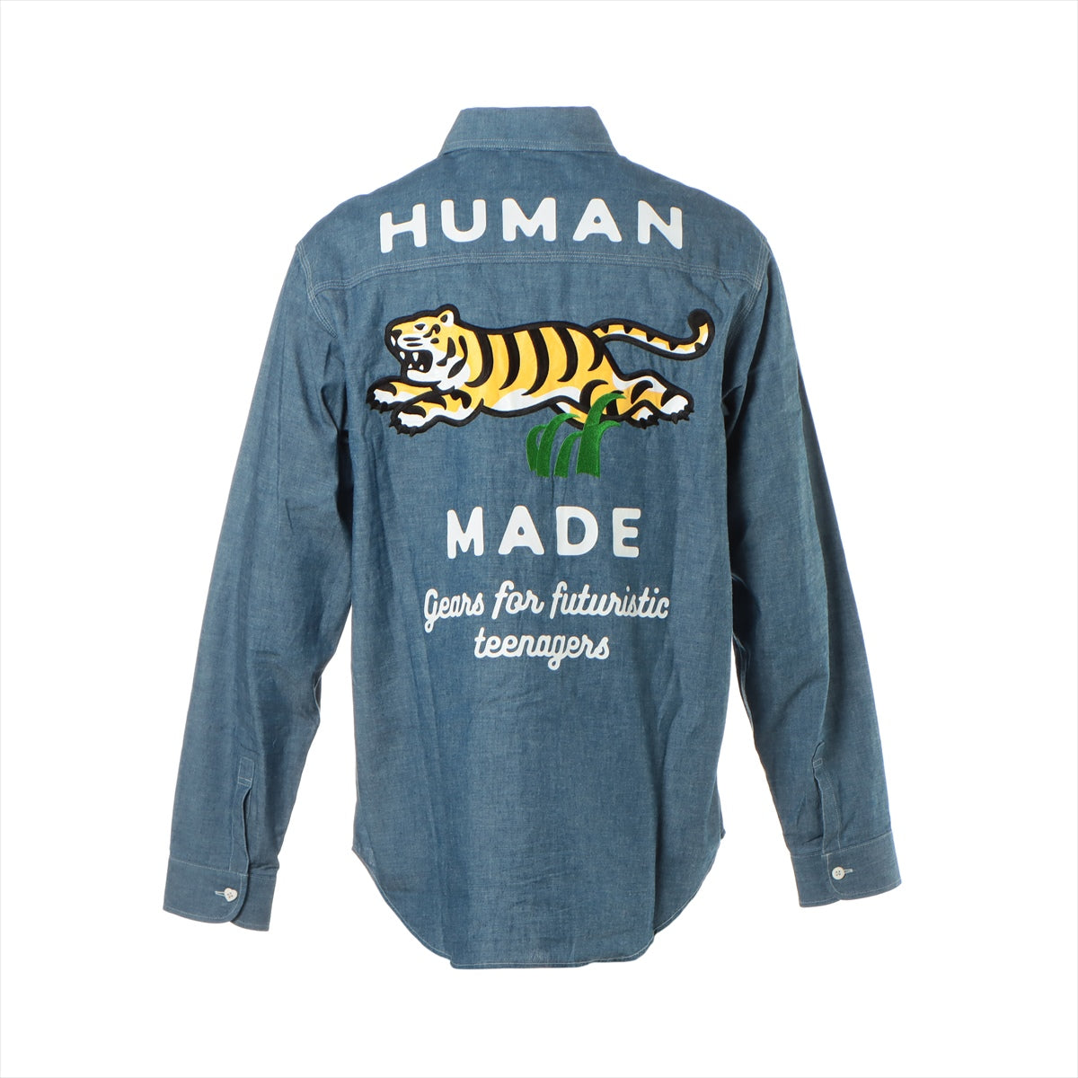 human-made Cotton & rayon Denim shirt L Men's Blue