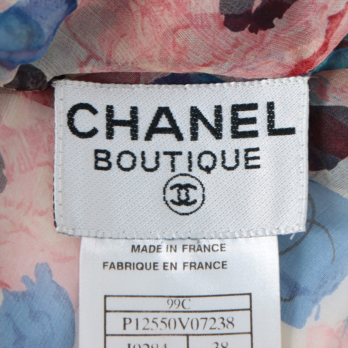 Chanel 99C Silk Dress 38 Ladies' Multicolor  P12550 See-Through