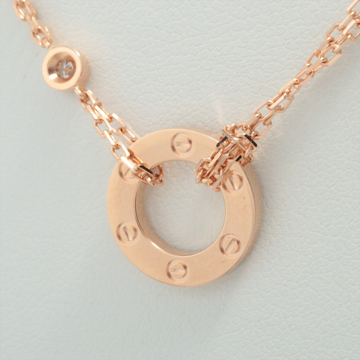 Cartier Love Circle 2P diamond Necklace 750(PG) 6.3g CRB7224509