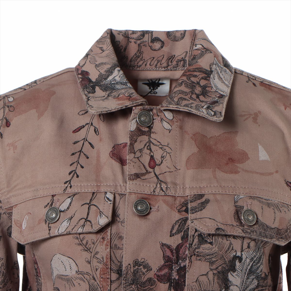 DIOR 23SS Cotton Denim jacket I38 Ladies' Pink  312V11A3569 Jardin Magic BEE embroidery