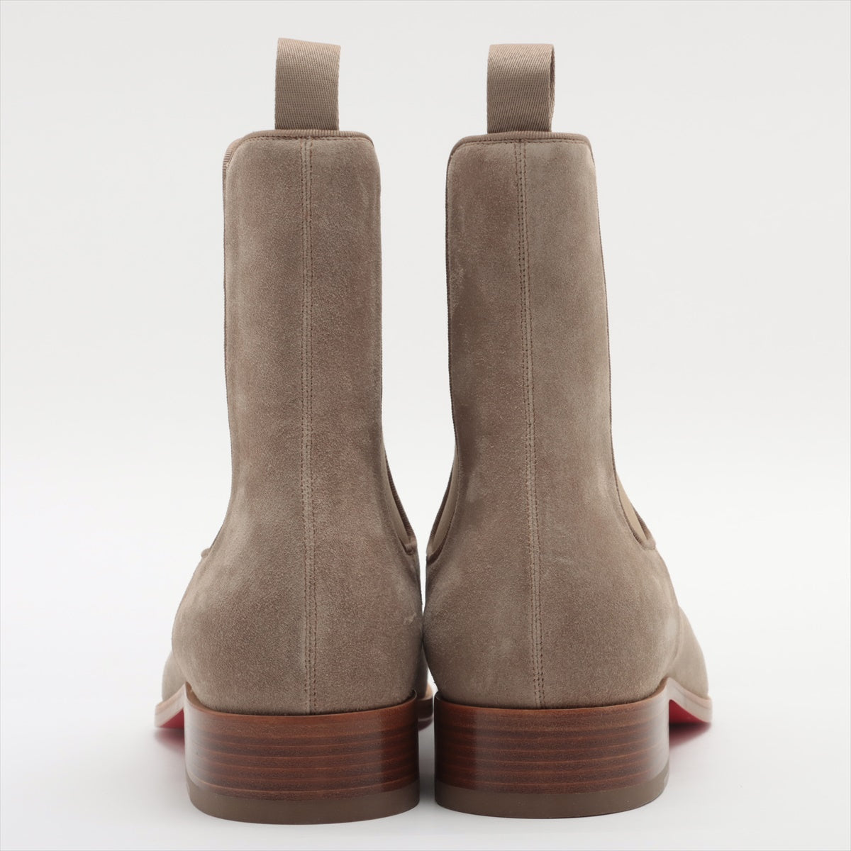 Christian Louboutin Leather & suede Side Gore Boots 42 Men's Beige SAMSON