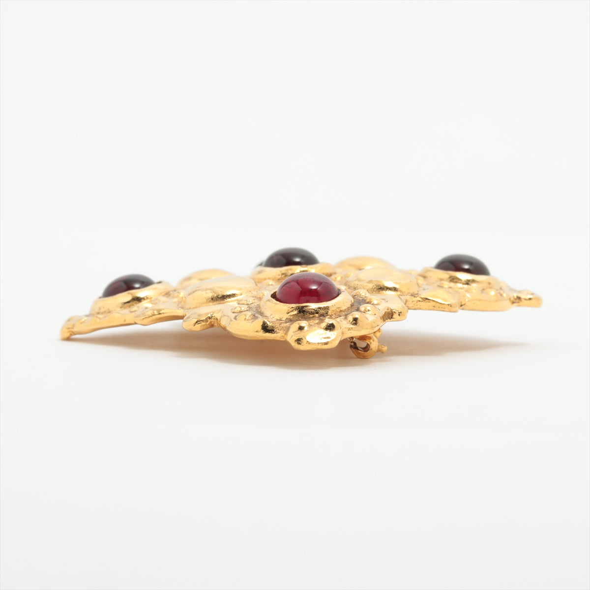 Chanel Gripoix Brooch GP x color stone Gold