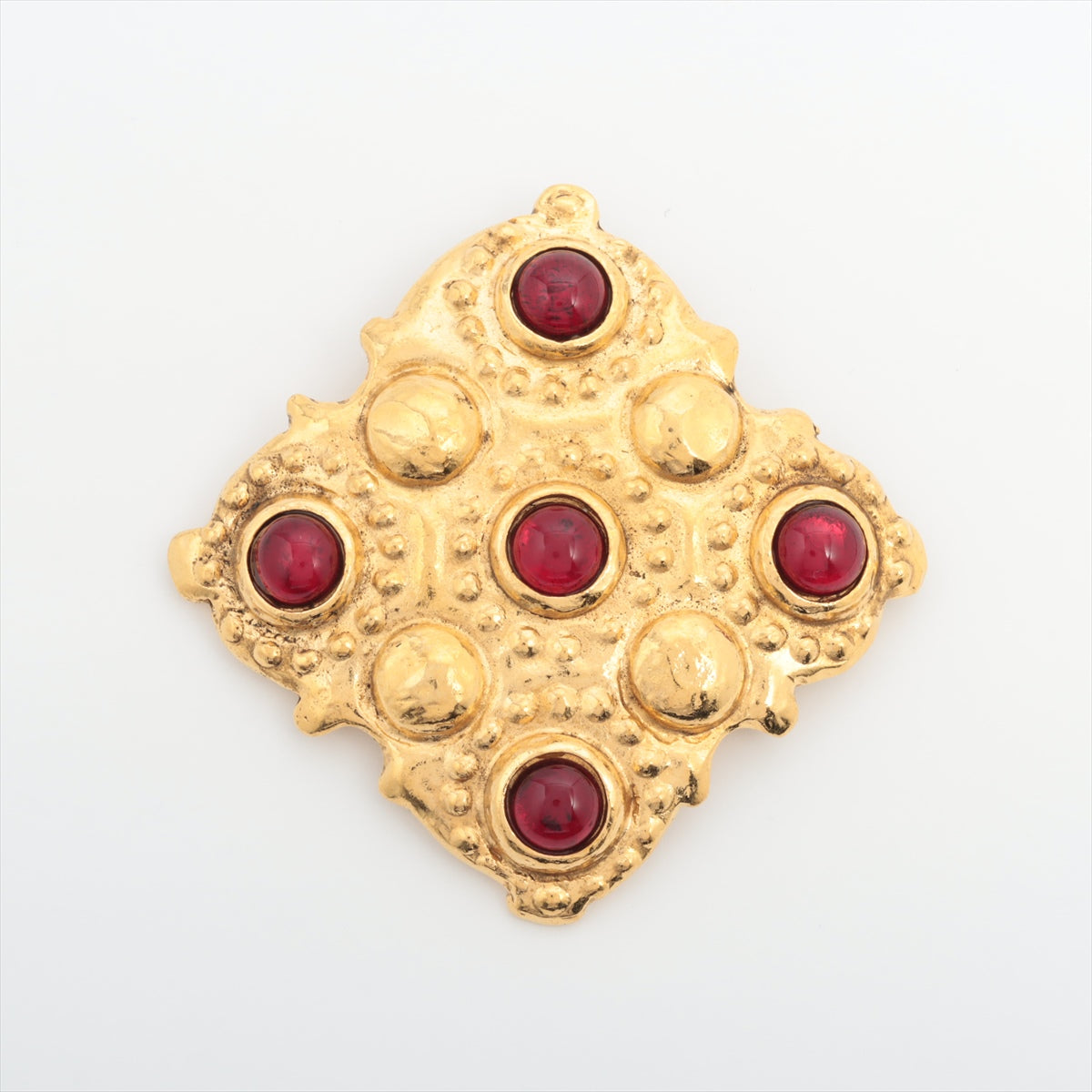 Chanel Gripoix Brooch GP x color stone Gold