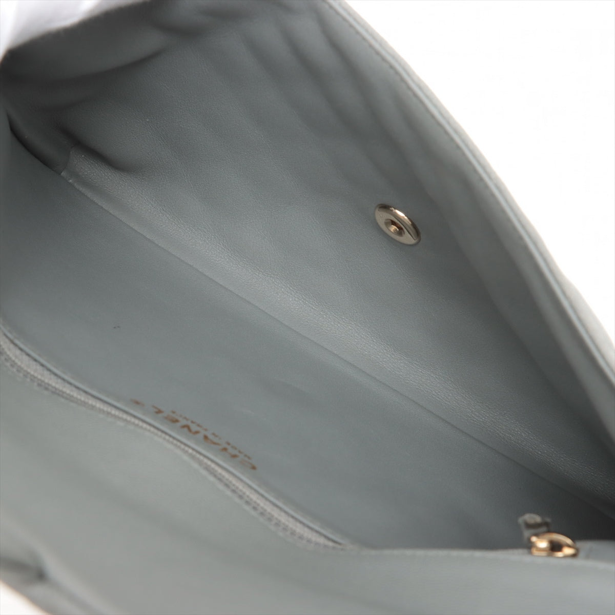 Chanel Coco Mark Caviarskin Clutch bag Grey Gold Metal fittings 28986600