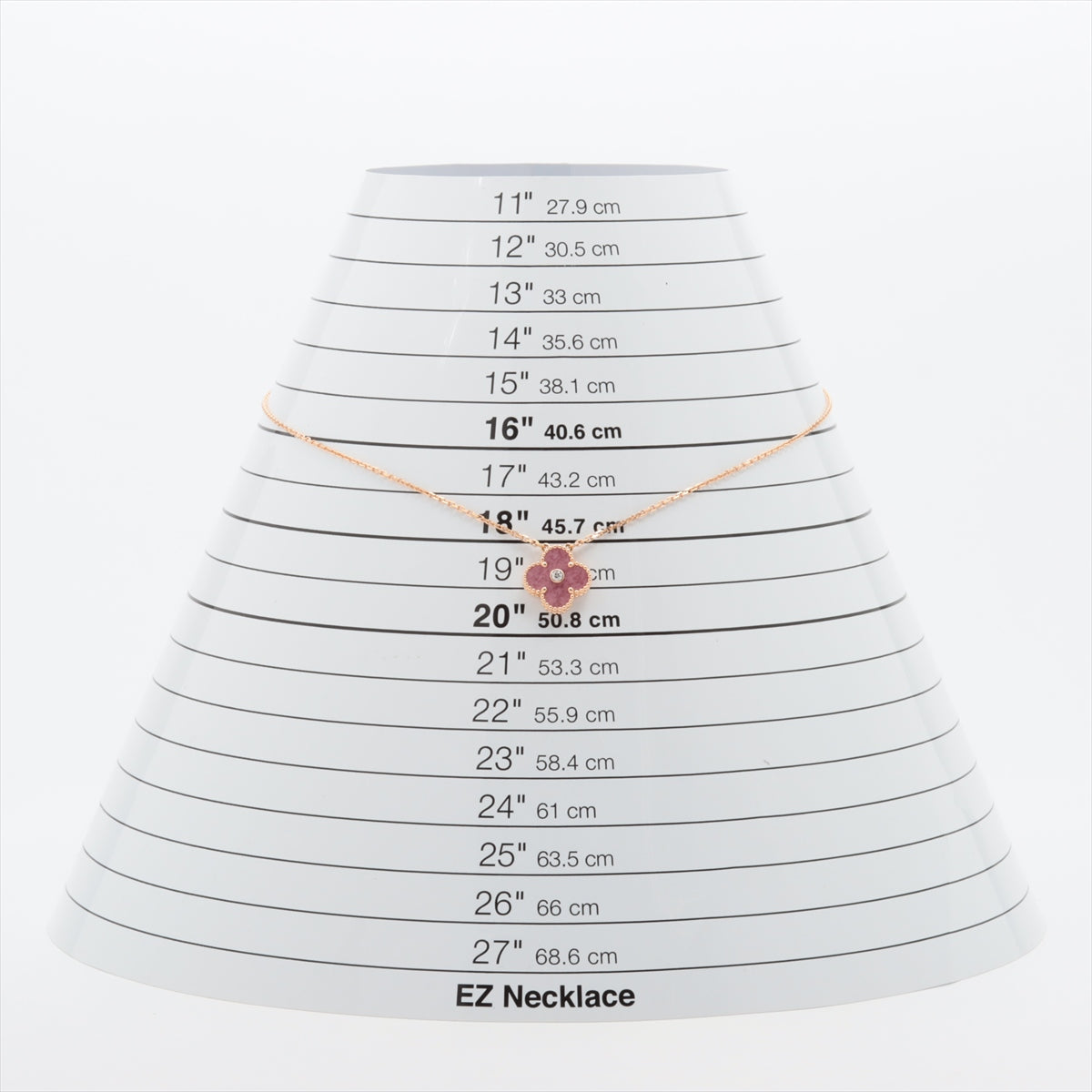 Van Cleef & Arpels Vintage Alhambra Rhodonite diamond Necklace 750(PG) 6.3g Limited to the 2021 holiday season