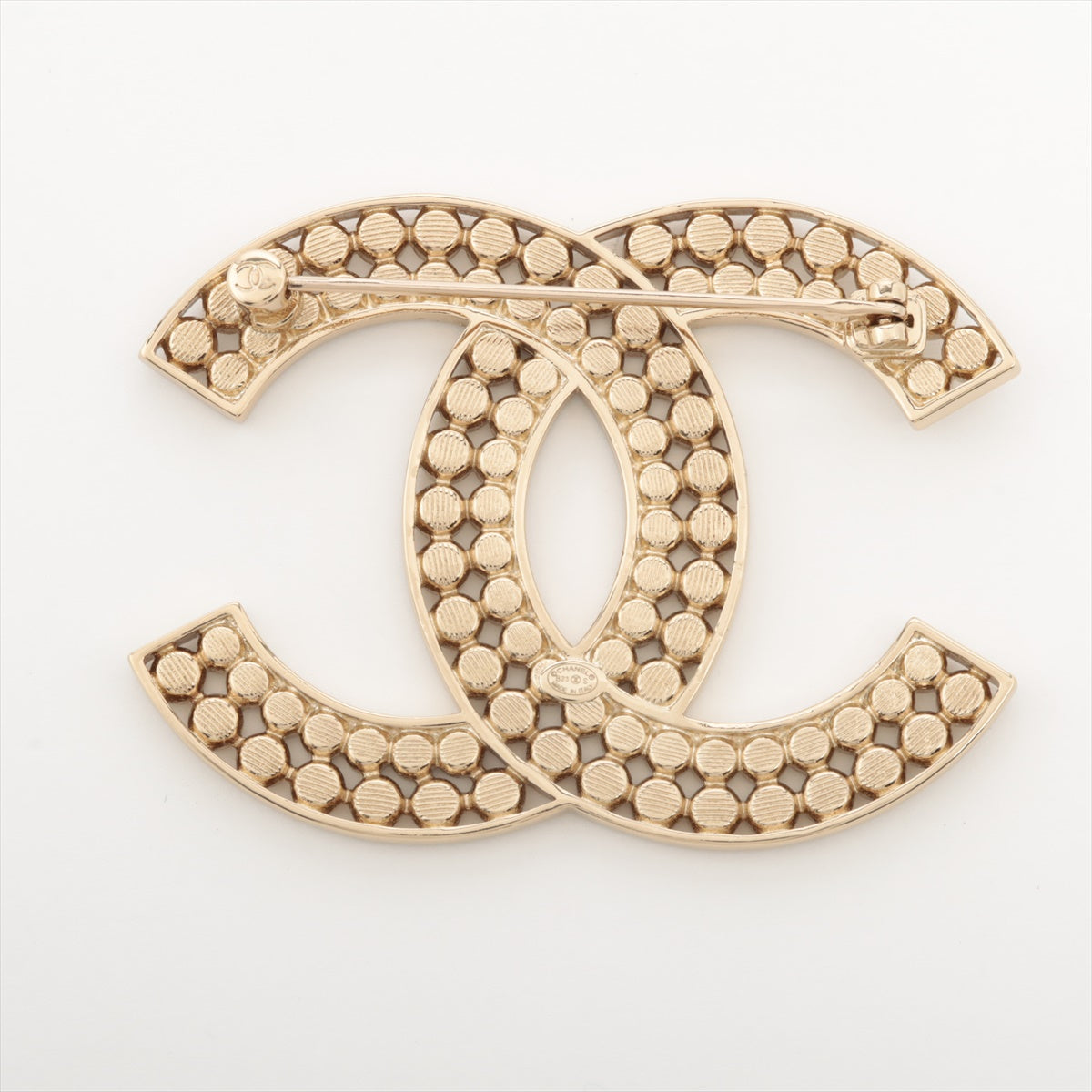 Chanel Coco Mark B23S Brooch GP×inestone Champagne Gold