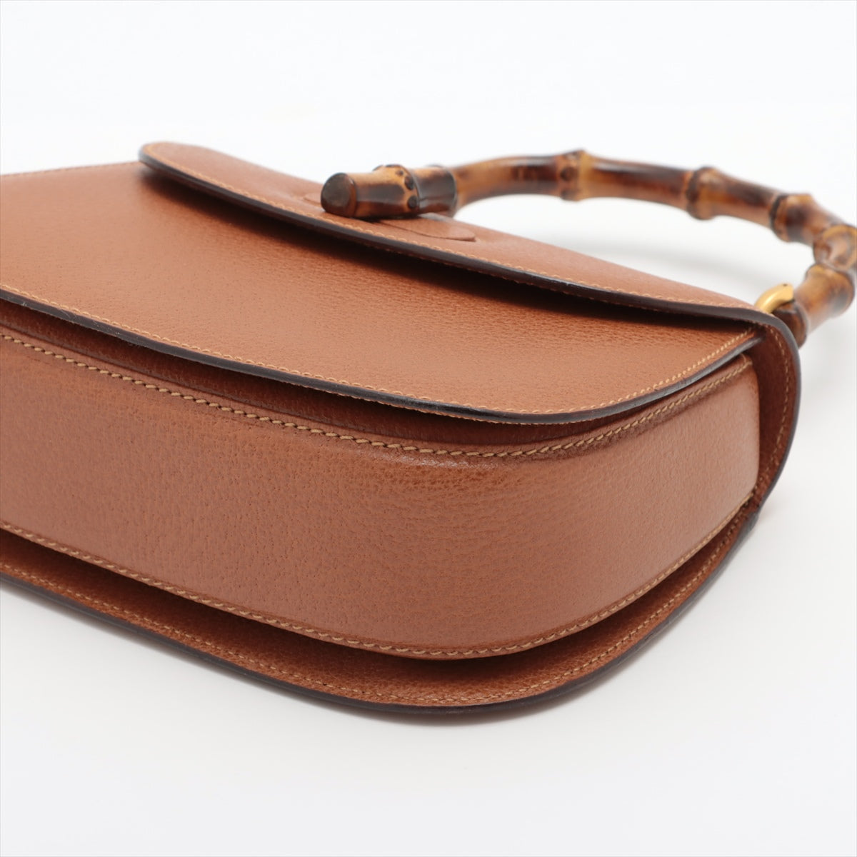 Gucci Vintage Bamboo Leather 2way handbag Brown