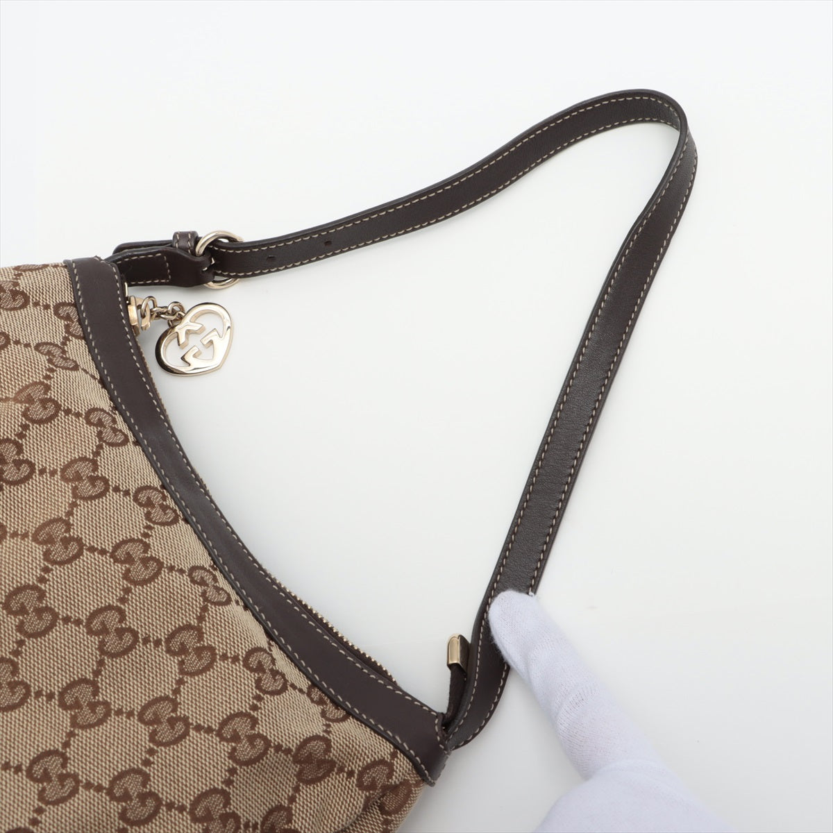 Gucci GG Canvas Canvas & leather One shoulder bag Beige 245938