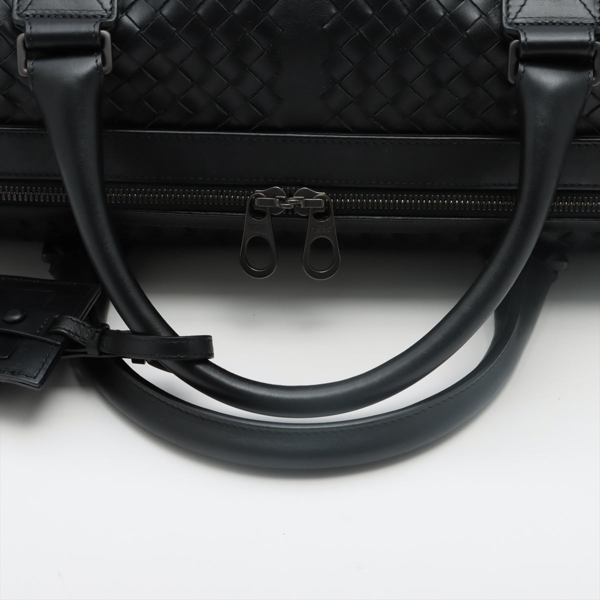 Bottega Veneta Intrecciato Leather 2WAY BOSTON BAG Black PIN 001