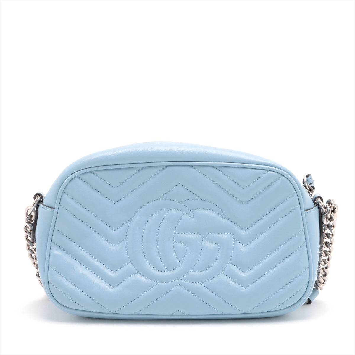Gucci GG Marmont Leather Chain shoulder bag Blue 447632   Kobalame attached to the root