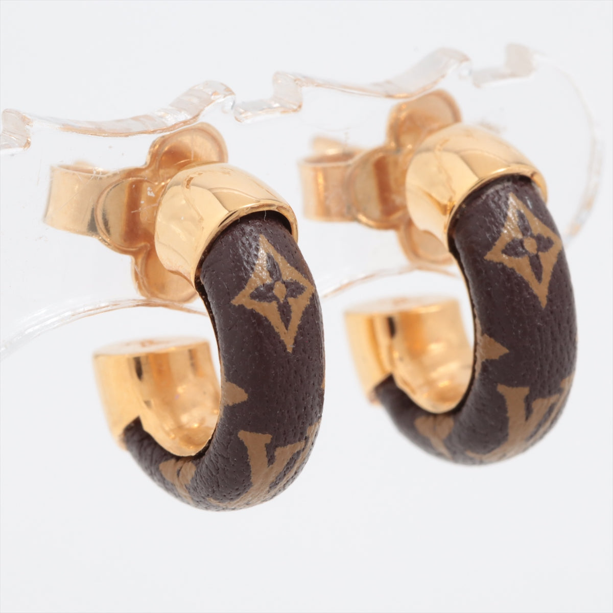 Louis Vuitton M00474 BOOKLE Dreille mini hoops Wild LV LE0231 Piercing jewelry (for both ears) GP×PVC Gold