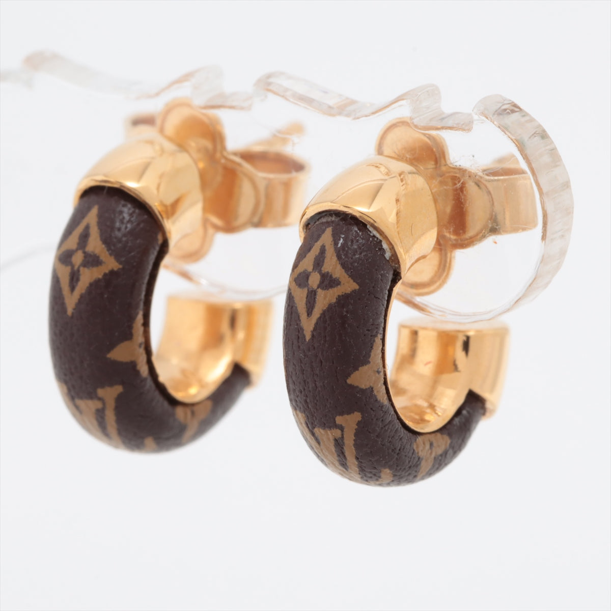 Louis Vuitton M00474 BOOKLE Dreille mini hoops Wild LV LE0231 Piercing jewelry (for both ears) GP×PVC Gold
