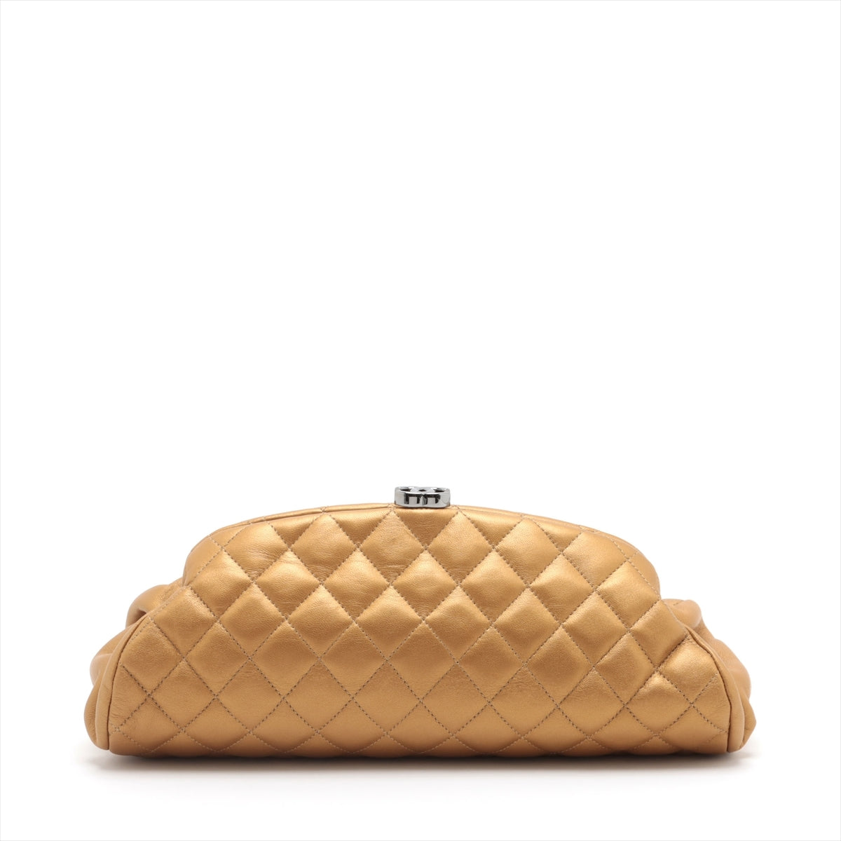 Chanel Matelasse Ram leather Clutch bag Gold Silver Metal fittings 13365074   Strengthens odor