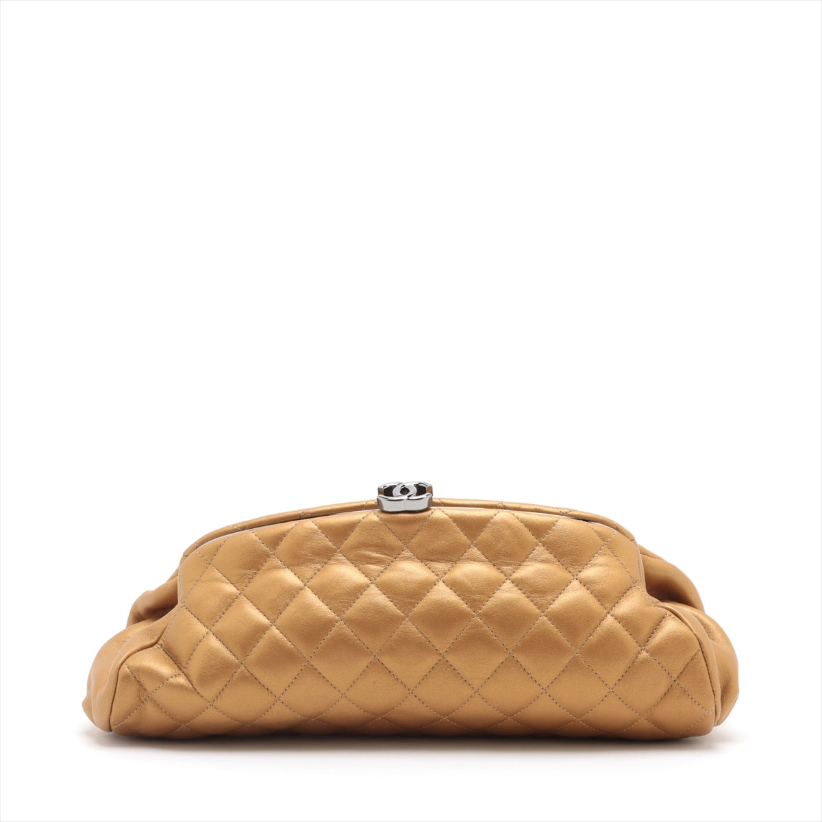 Chanel Matelasse Ram leather Clutch bag Gold Silver Metal fittings 13365074   Strengthens odor