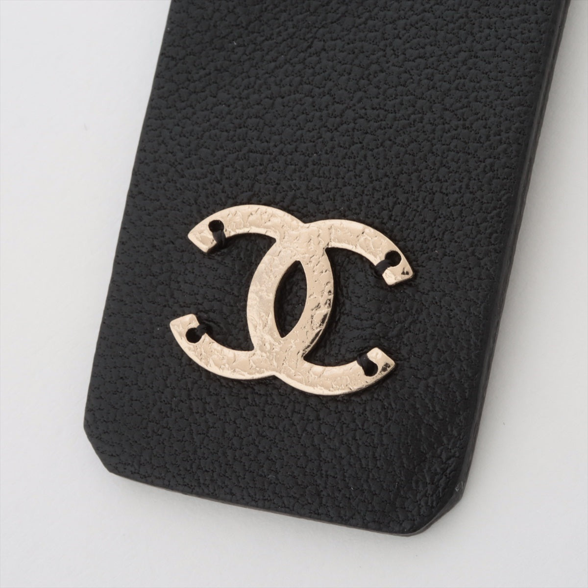 Chanel Coco Mark A21C Belt GP x fake pearl x leather Black