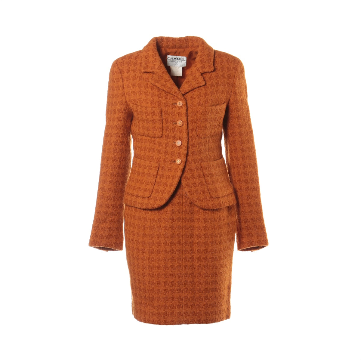 Chanel Coco Button 95A Wool & nylon Setup 38 Ladies' Orange  P05917 Tweed