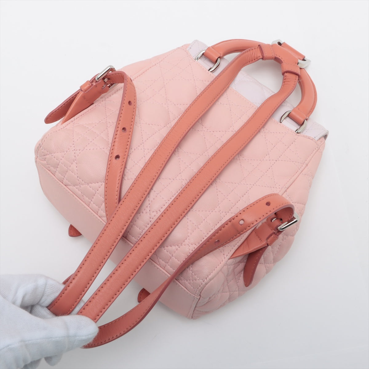 Christian Dior Cannage Leather Backpack Pink