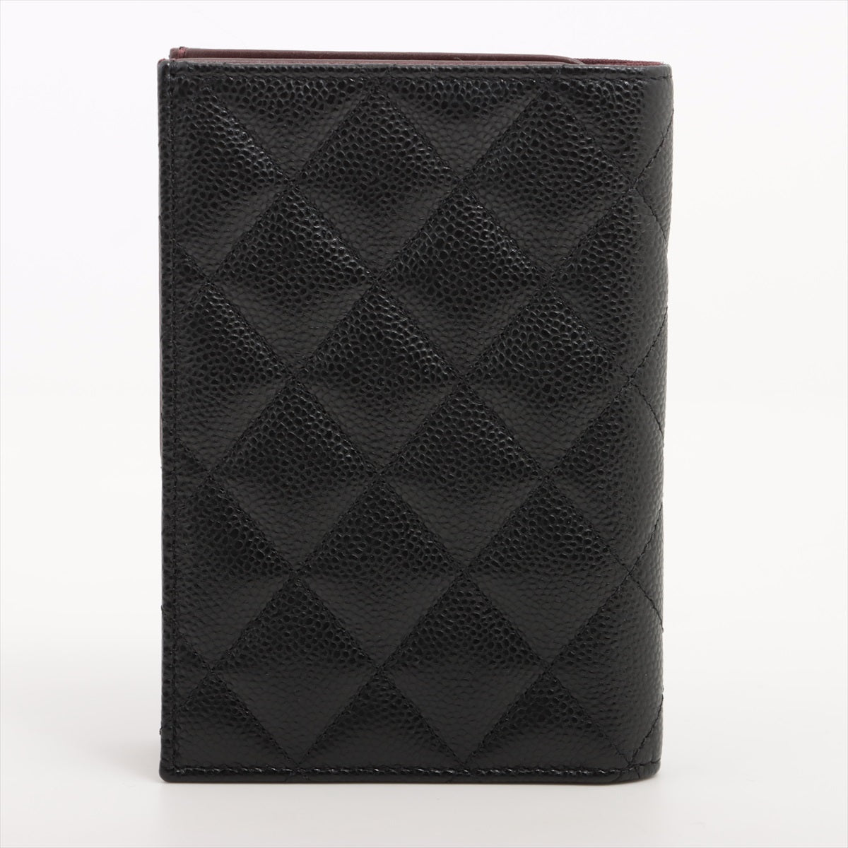 Chanel Matelasse Caviarskin Notebook cover Black Silver Metal fittings 30 Passport case