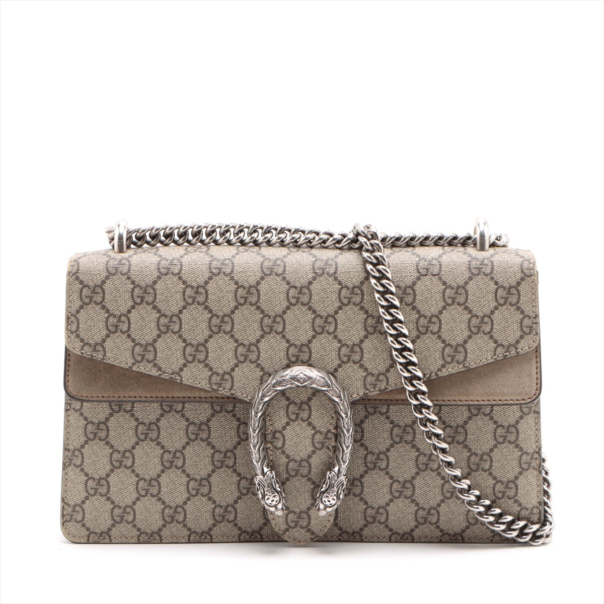 Gucci GG Supreme Dionysus PVC x suede Chain shoulder bag Beige 400249