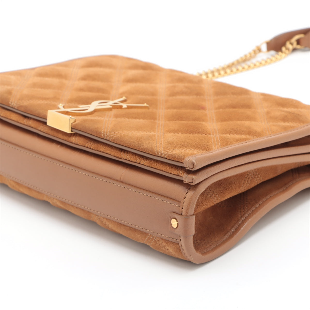 Saint Laurent Paris Leather & suede Chain shoulder bag Brown 629246