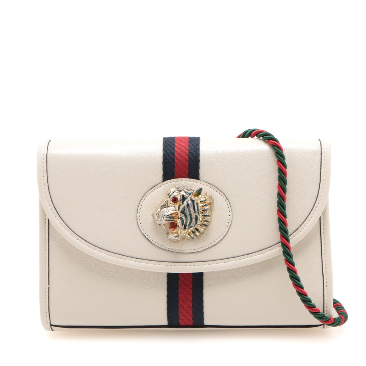Gucci Tiger Head Leather Chain shoulder bag White 570145
