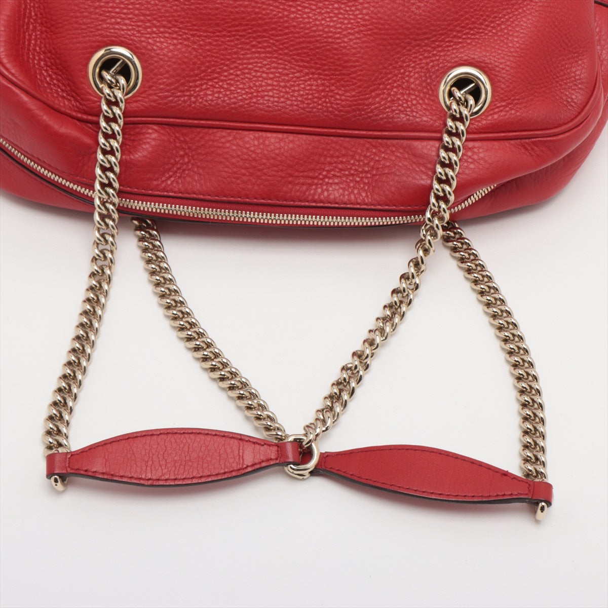 Gucci Soho Leather Chain shoulder bag Red 353126