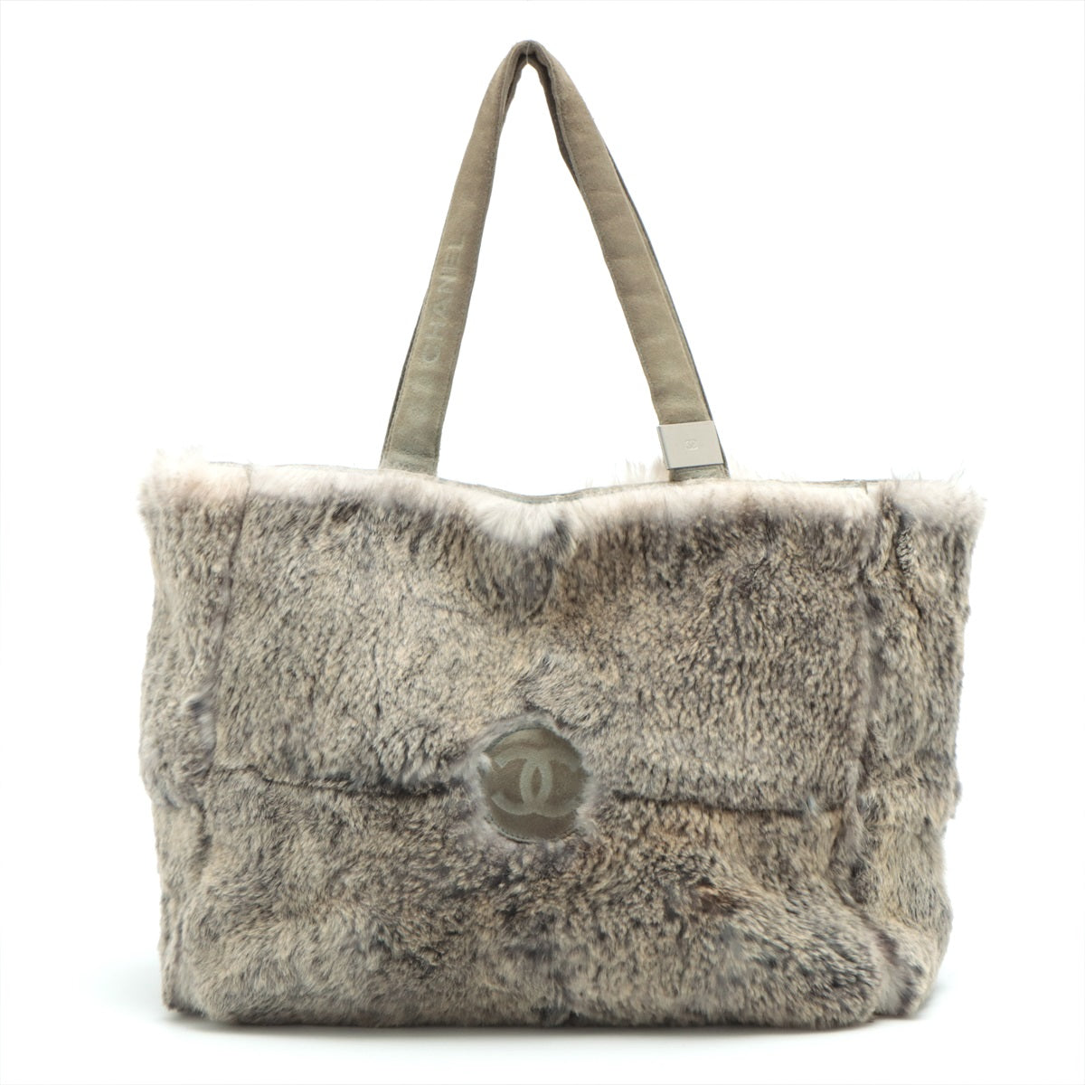 Chanel Coco Mark Fur Tote bag Beige Silver Metal fittings 6XXXXXX