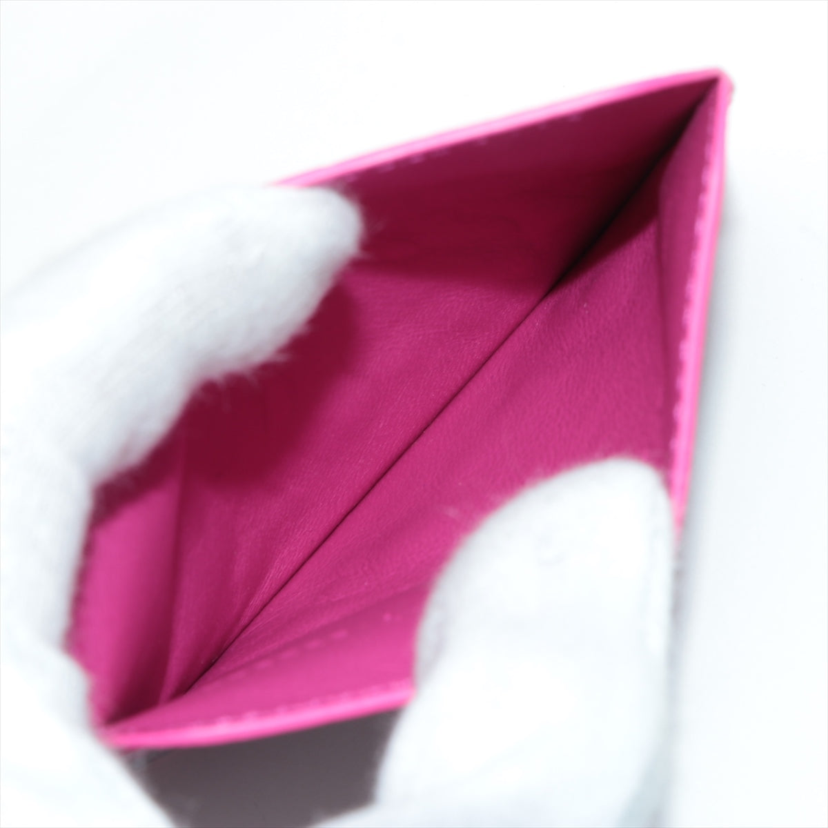 Balenciaga Logo 593812 Leather Card case Pink Python pattern