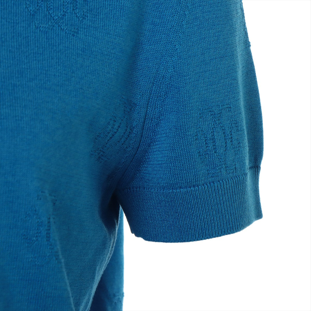 Hermès Cotton & silk Short Sleeve Knitwear 40 Ladies' Blue
