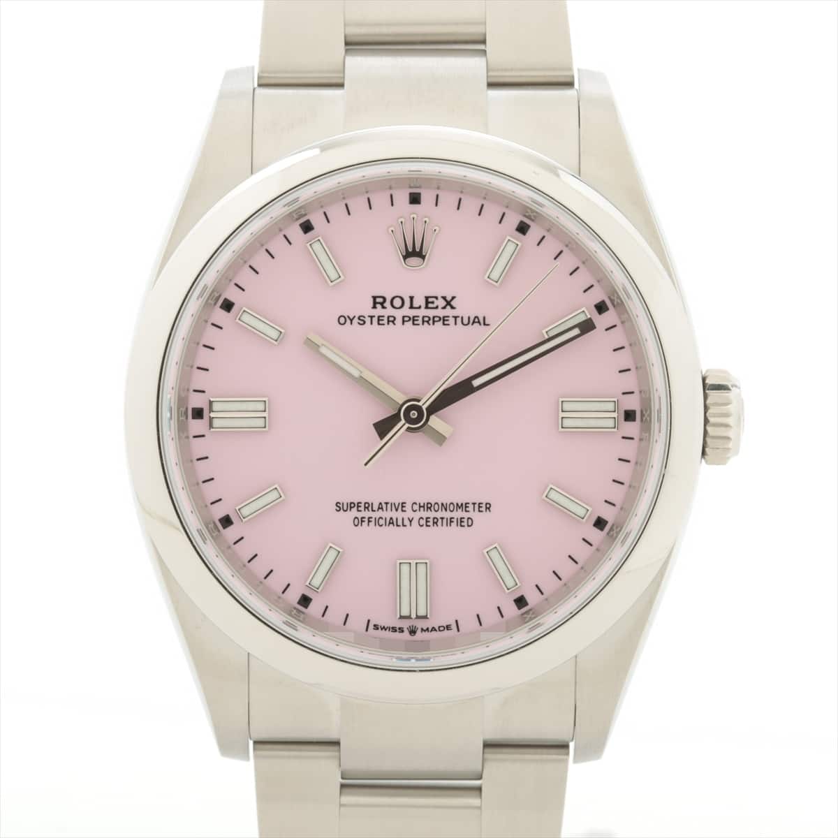 Rolex Oyster Perpetual 126000 SS AT Pink-Face Extra-Link3