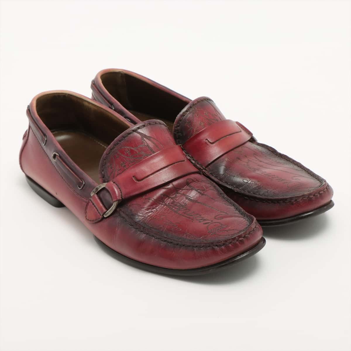 Berluti Calligraphy Leather Loafer Unknown size Men's Bordeaux